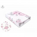 MimiNu - Cearceaf cu elastic pentru patut 140X70 cm Din bumbac certificat Oeko Tex Standard 100 Peonie Pink