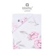 MimiNu - Cearceaf cu elastic pentru patut 140X70 cm Din bumbac certificat Oeko Tex Standard 100 Peonie Pink