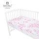 MimiNu - Cearceaf cu elastic pentru patut 140X70 cm Din bumbac certificat Oeko Tex Standard 100 Peonie Pink