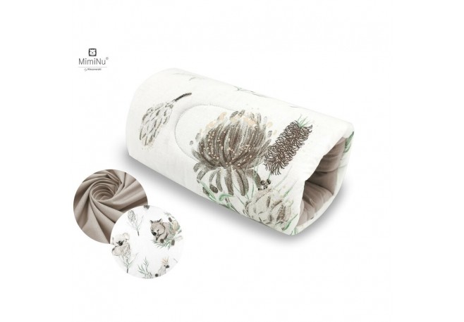 MimiNu - Perna pentru alaptat tip manson Din bumbac certificat Oeko Tex Standard 100 25 cm Australian Animals Beige