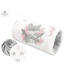 MimiNu - Perna pentru alaptat tip manson Din bumbac certificat Oeko Tex Standard 100 25 cm Lulu Rose/Gray