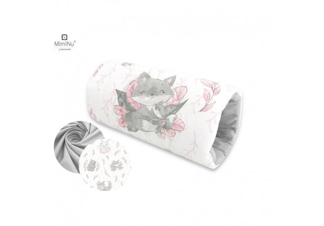 MimiNu - Perna pentru alaptat tip manson Din bumbac certificat Oeko Tex Standard 100 25 cm Lulu Rose/Gray