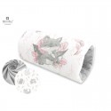 MimiNu - Perna pentru alaptat tip manson Din bumbac certificat Oeko Tex Standard 100 25 cm Lulu Rose/Gray