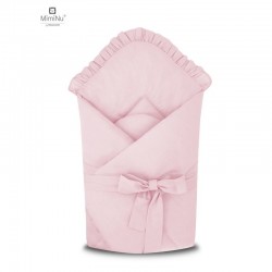 MimiNu - Paturica de infasat cu volanase Cu multiple utilizari Cu inchidere cu panglica Dimensiune 75x75 cm Din bumbac certifica