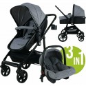 Carucior transformabil 3 in 1 Trio Easy Cu parte sport transformabila in landou scoica auto husa picioare geanta mamici si acces