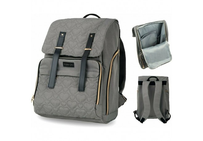 Rucsac pentru mamici Gold Cu multiple compartimente si salteluta de schimbat FreeON 30 x 22 x 42 cm Grey