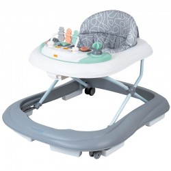 Premergator copii Walker Cu muzica si lumini Cu roti Conform cu standardul european de securitate EN1273:2020 FreeON ABC Grey