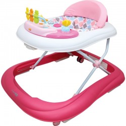 Premergator copii Walker Cu muzica si lumini Cu roti Conform cu standardul european de securitate EN1273:2020 FreeON ABC Pink