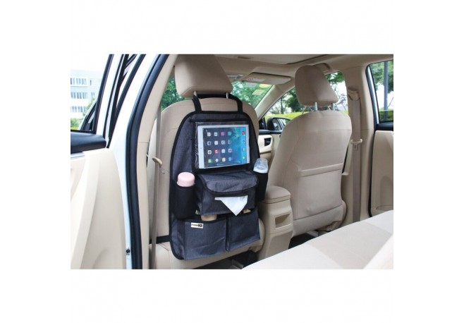 Organizator auto cu suport pentru tableta Deluxe Cu multiple buzunare FreeON Black