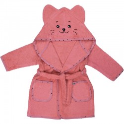 Halat de baie cu urechi Kitty Cu buzunare Cu cordon Bubaba 9 - 24 luni Marime 86/92 Pink