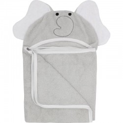 Prosop mare de baie cu urechi Elephant Bubaba 6 - 36 luni Dimensiune mare 110 x 75 cm Grey