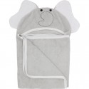 Prosop mare de baie cu urechi Elephant Bubaba 6 - 36 luni Dimensiune mare 110 x 75 cm Grey