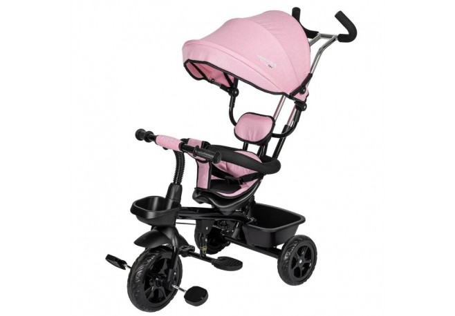 Tricicleta cu sezut rotativ 360 grade Reglabil Roti EVA Mecanism de pedalare libera Suport picioare Free2Move Pink Black
