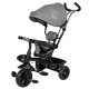 Tricicleta cu sezut rotativ 360 grade Reglabil Roti EVA Mecanism de pedalare libera Suport picioare Free2Move Black Grey