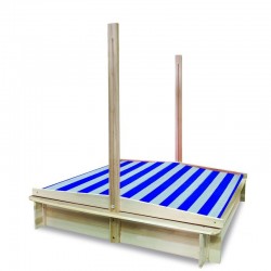 Lada de nisip cu acoperis Free2Play Cu coborare completa a acoperisului 120 X 120 X 120 cm Natural