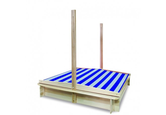 Lada de nisip cu acoperis Free2Play Cu coborare completa a acoperisului 120 X 120 X 120 cm Natural