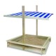 Lada de nisip cu acoperis Free2Play Cu coborare completa a acoperisului 120 X 120 X 120 cm Natural