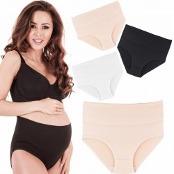 Qmini - Set 4 bucati chiloti gravide din bambus L/XL mix de culori