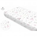 MimiNu - Cearceaf cu elastic Din bumbac certificat Oeko Tex Standard 100 Pentru pat 160x80 cm Baby Shower Pink