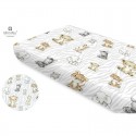 MimiNu - Cearceaf cu elastic Din bumbac certificat Oeko Tex Standard 100 Pentru pat 160x80 cm Safari Natural