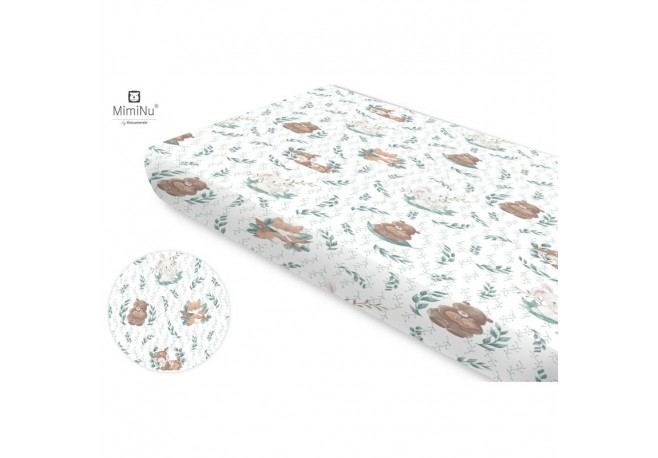 MimiNu - Cearceaf cu elastic Din bumbac certificat Oeko Tex Standard 100 Pentru pat 160x80 cm Lulu Natural