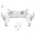 MimiNu - Aparatoare pentru patut 120x60 cm Din bumbac certificat Oeko Tex Standard 100 Cu inaltimea de 30 cm Cu panglici Lulu Ro