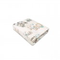 MimiNu - Cearceaf cu elastic pentru patut 120X60 cm Din bumbac certificat Oeko Tex Standard 100 Design Zoo on Bikes Nugat
