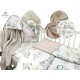 MimiNu - Cearceaf cu elastic pentru patut 120X60 cm Din bumbac certificat Oeko Tex Standard 100 Design Zoo on Bikes Nugat