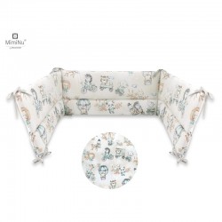 MimiNu - Aparatoare pentru patut 120x60 cm Din bumbac certificat Oeko Tex Standard 100 Cu inaltimea de 30 cm Cu panglici Design 