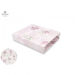 MimiNu - Cearceaf cu elastic pentru patut 120X60 cm Din bumbac certificat Oeko Tex Standard 100 Design Awesome Bunnies