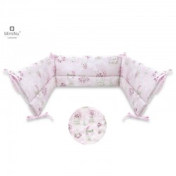 MimiNu - Aparatoare pentru patut 120x60 cm Din bumbac certificat Oeko Tex Standard 100 Cu inaltimea de 30 cm Cu panglici Design 