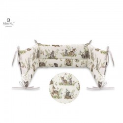 MimiNu - Aparatoare pentru patut 120x60 cm Din bumbac certificat Oeko Tex Standard 100 Cu inaltimea de 30 cm Cu panglici Design 
