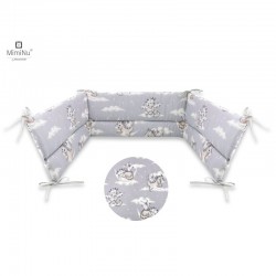 MimiNu - Aparatoare pentru patut 120x60 cm Din bumbac certificat Oeko Tex Standard 100 Cu inaltimea de 30 cm Cu panglici Design 