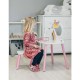 Set de toaleta pentru copii Unicorn Cu masuta si scaun din lemn FreeON White/Pink