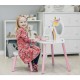 Set de toaleta pentru copii Unicorn Cu masuta si scaun din lemn FreeON White/Pink