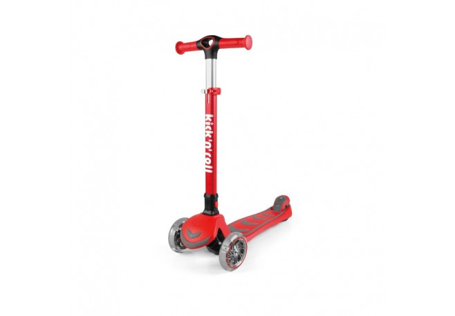 Trotineta pliabila Cu roti luminoase Reglabila in inaltime Kick`n`Roll 3-12 ani Red