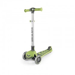 Trotineta pliabila Cu roti luminoase Reglabila in inaltime Kick`n`Roll 3-12 ani Green