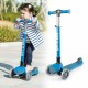 Trotineta pliabila Cu roti luminoase Reglabila in inaltime Kick`n`Roll 3-12 ani Blue