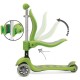 Trotineta cu sezut pliabila 2 in 1 Transformabila Cu roti luminoase Reglabila in inaltime Kick`n`Roll 1.5 ani-12 ani Green