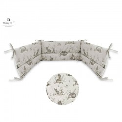 MimiNu - Aparatoare pentru patut 120x60 cm Din bumbac certificat Oeko Tex Standard 100 Cu inaltimea de 30 cm Cu panglici Design 
