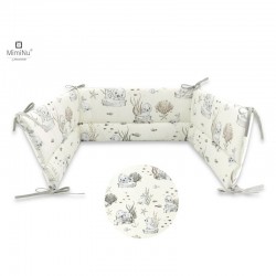 MimiNu - Aparatoare pentru patut 120x60 cm Din bumbac certificat Oeko Tex Standard 100 Cu inaltimea de 30 cm Cu panglici Design 