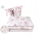 MimiNu - Lenjerie patut 3 piese Cu protectie laterala Din bumbac certificat Oeko Tex Standard 100 Pentru patut 120x60 cm Design 