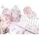 MimiNu - Lenjerie patut 3 piese Cu protectie laterala Din bumbac certificat Oeko Tex Standard 100 Pentru patut 120x60 cm Design 