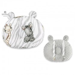 MimiNu - Perna bebelusi Ursulet Multifunctionala Cu doua fete Tesatura pufoasa minky si bumbac Materiale certificate Oeko Tex St