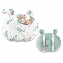 MimiNu - Perna bebelusi Ursulet Multifunctionala Cu doua fete Tesatura pufoasa minky si bumbac Materiale certificate Oeko Tex St
