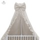 MimiNu - Baldachin pentru patut cu funda si volanas 210x145 cm Material certificat Oeko Tex Standard 100 Colectia Royal Beige
