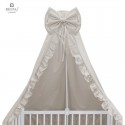 MimiNu - Baldachin pentru patut cu funda si volanas 210x145 cm Material certificat Oeko Tex Standard 100 Colectia Royal Beige