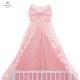MimiNu - Baldachin pentru patut cu funda si volanas 210x145 cm Materiale certificate Oeko Tex Standard 100 Colectia Royal Powder