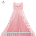 MimiNu - Baldachin pentru patut cu funda si volanas 210x145 cm Materiale certificate Oeko Tex Standard 100 Colectia Royal Powder