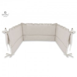 MimiNu - Aparatoare pentru patut 120x60 cm Cu volanase Din bumbac certificat Oeko Tex Standard 100 Cu inaltimea de 30 cm Cu pang
